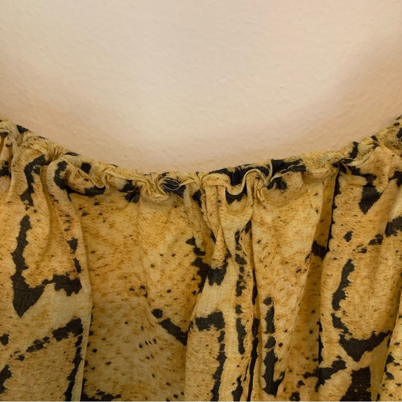 Women’s FRAME Ramie Cotton Blend Snakeskin Print Off Shoulder Blouse Size Large - Picture 6 of 14